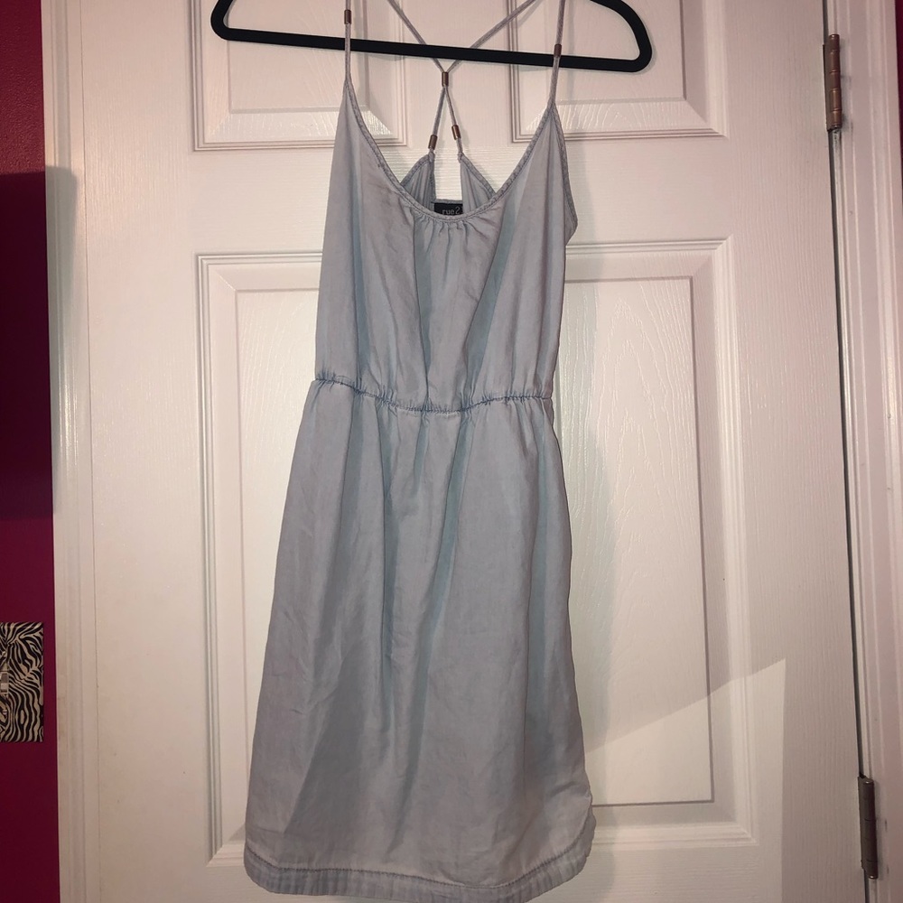 Light blue denim dress